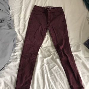 Maroon American eagle jegging